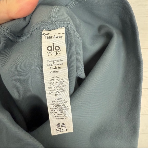 ALO Yoga Moto Leggings Gray/Blue Size Small - Picture 10 of 10
